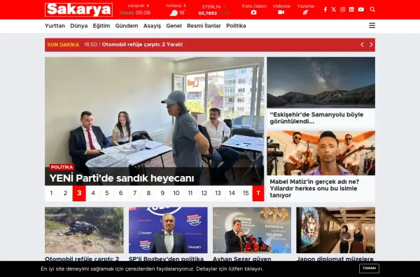 sakaryagazetesi.com.tr masaüstü ekran görüntüsü
