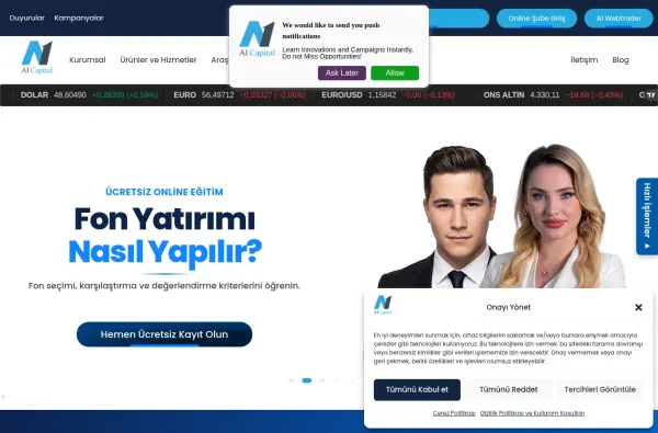 a1capital.com.tr masaüstü ekran görüntüsü