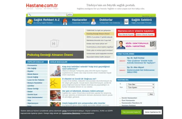 hastane.com.tr masaüstü ekran görüntüsü