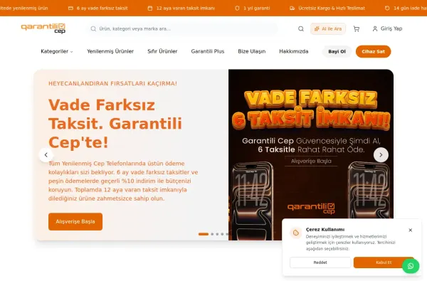 garantili.com.tr masaüstü ekran görüntüsü