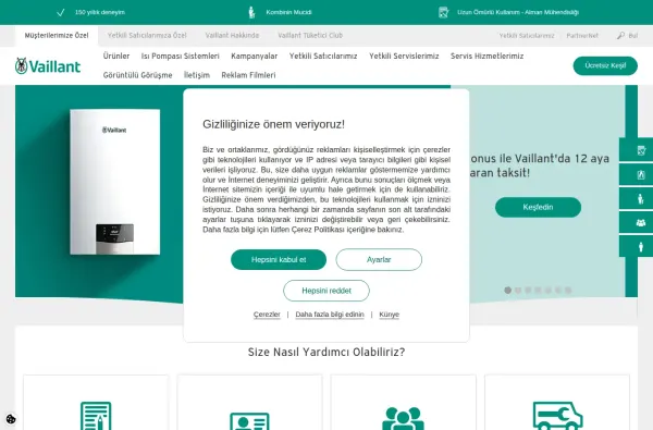 vaillant.com.tr ekran görüntüsü