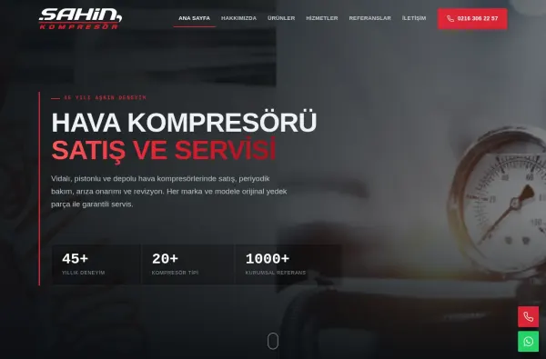 sahinkompresor.com masaüstü ekran görüntüsü
