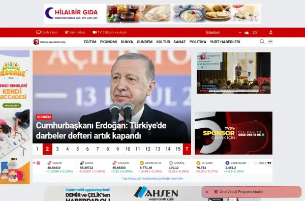 tv5.com.tr ekran görüntüsü