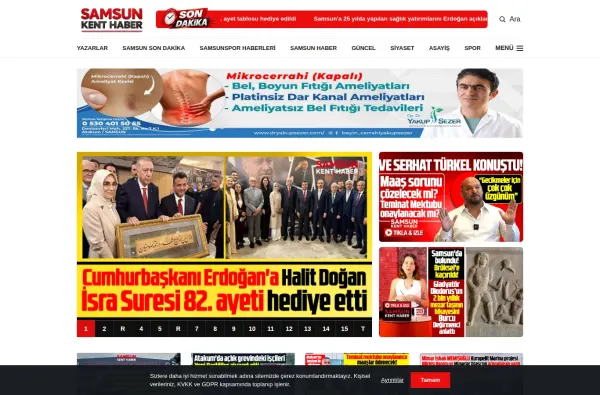 samsunkenthaber.com.tr masaüstü ekran görüntüsü
