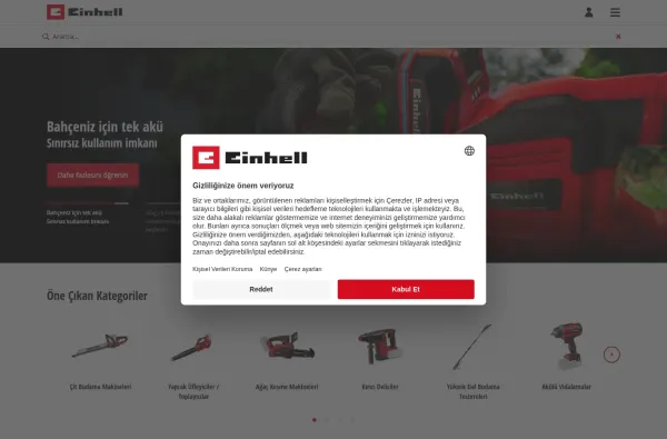einhell.com.tr ekran görüntüsü