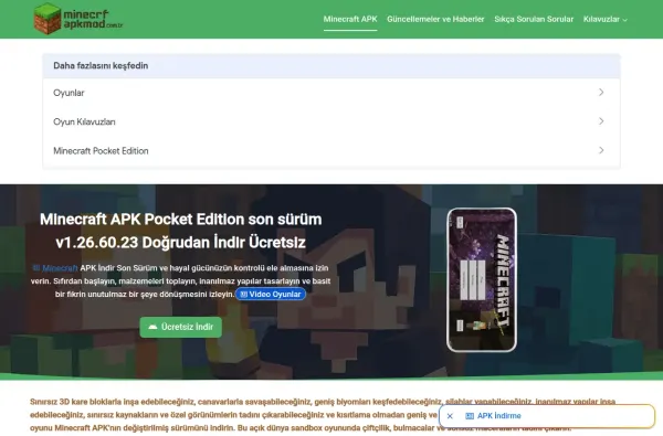 minecrfapkmod.com.tr ekran görüntüsü