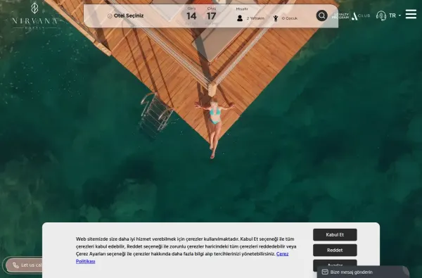nirvanahotels.com.tr ekran görüntüsü