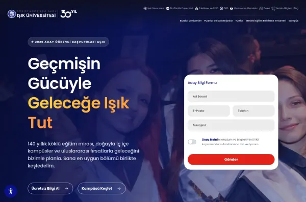 isik.edu.tr ekran görüntüsü