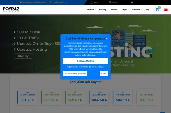 poyrazhosting.com.tr ekran görüntüsü
