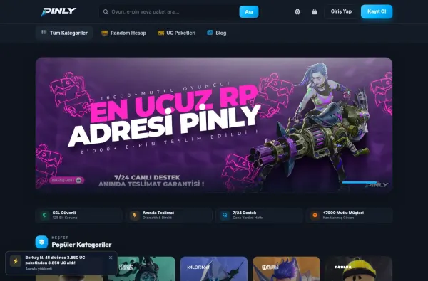 pinly.com.tr ekran görüntüsü