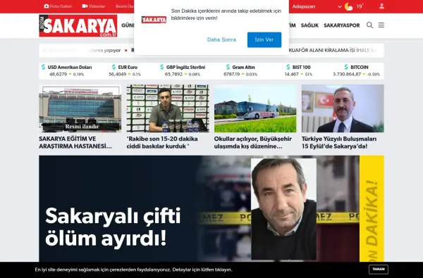 bizimsakarya.com.tr masaüstü ekran görüntüsü