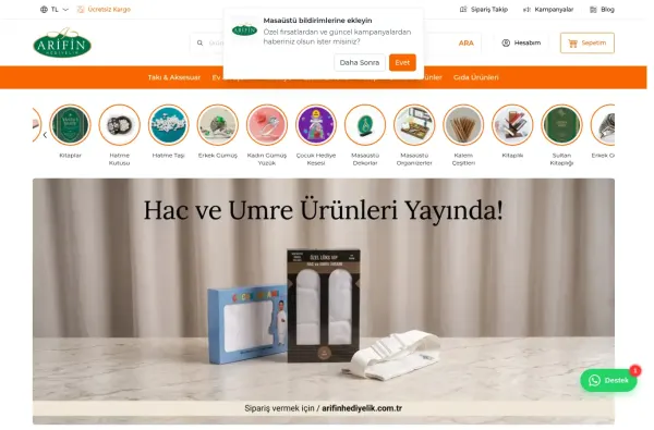 arifinhediyelik.com.tr masaüstü ekran görüntüsü