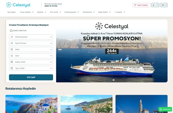 celestyalcruises.com.tr masaüstü ekran görüntüsü