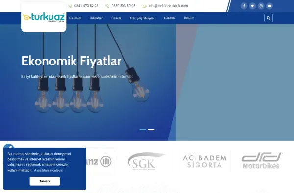 turkuazelektrik.com masaüstü ekran görüntüsü