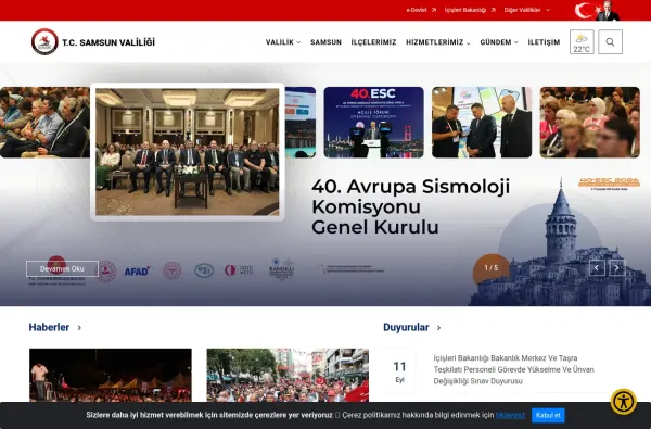 samsun.gov.tr ekran görüntüsü