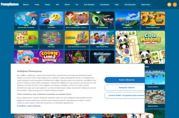 funnygames.com.tr masaüstü ekran görüntüsü