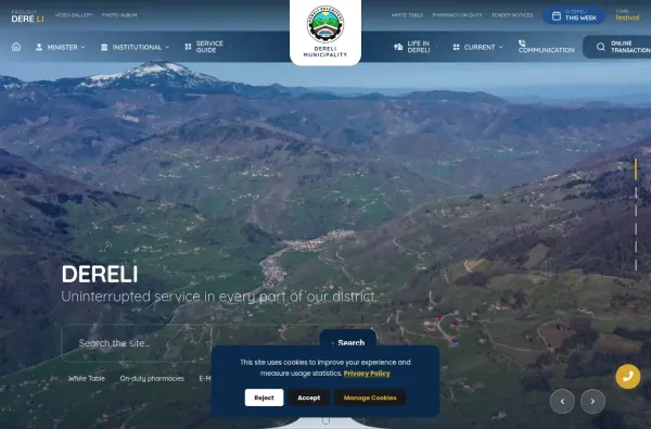 dereli.bel.tr masaüstü ekran görüntüsü