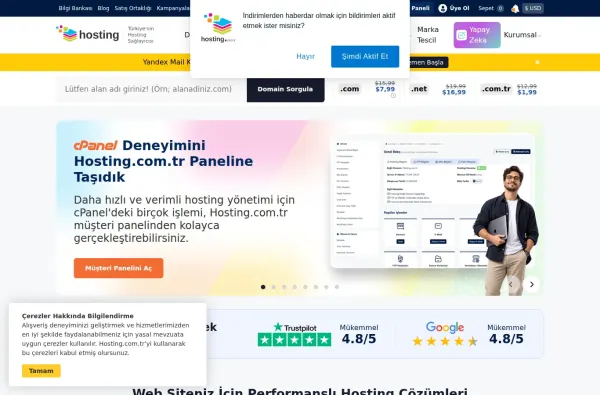 hosting.com.tr masaüstü ekran görüntüsü