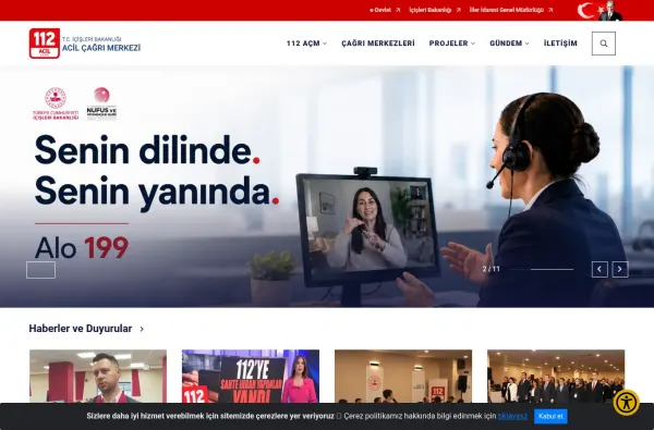 112.gov.tr ekran görüntüsü