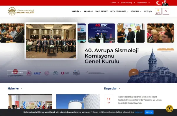 aksaray.gov.tr ekran görüntüsü