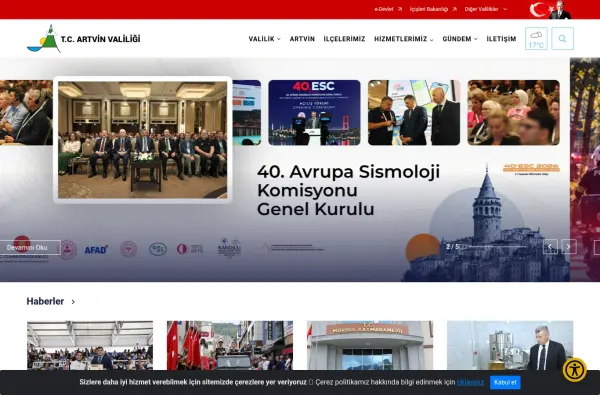 artvin.gov.tr masaüstü ekran görüntüsü
