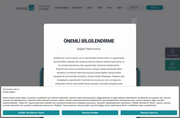 investaz.com.tr ekran görüntüsü