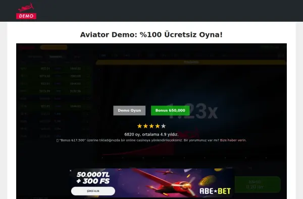 aviatordemo.com.tr masaüstü ekran görüntüsü