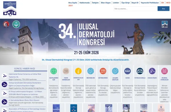 turkdermatoloji.org.tr masaüstü ekran görüntüsü