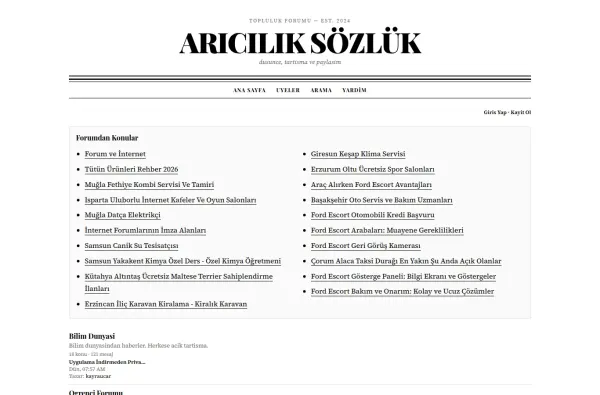 ariciliksozluk.com.tr masaüstü ekran görüntüsü