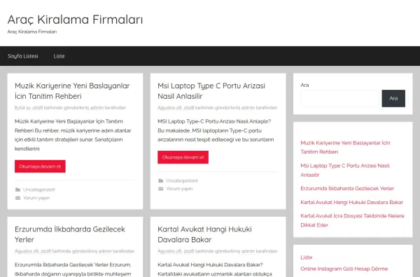 arackiralamafirmalari.com.tr masaüstü ekran görüntüsü