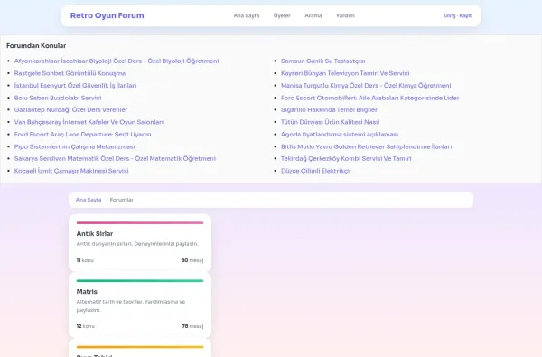retrooyunforum.com.tr masaüstü ekran görüntüsü