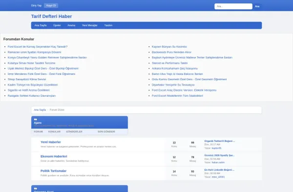 tarifdefterihaber.com.tr masaüstü ekran görüntüsü