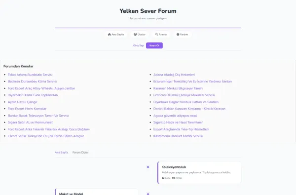 yelkenseverforum.com.tr masaüstü ekran görüntüsü