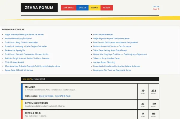 zehraforum.com.tr masaüstü ekran görüntüsü