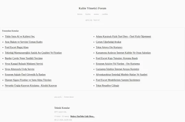 kaliteyoneticiforum.com.tr ekran görüntüsü