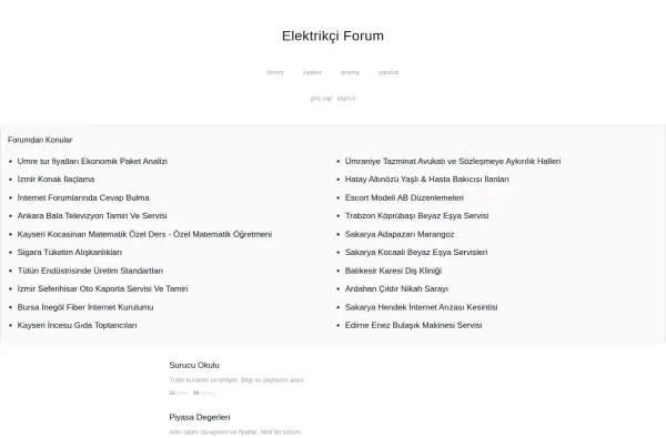 elektrikciforum.com.tr masaüstü ekran görüntüsü