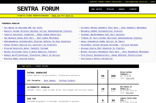 sentraforum.com.tr ekran görüntüsü