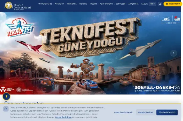 selcuk.edu.tr masaüstü ekran görüntüsü