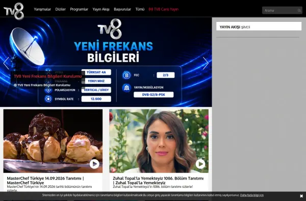 tv8.com.tr masaüstü ekran görüntüsü