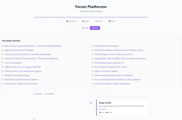 forumplatformer.com.tr ekran görüntüsü
