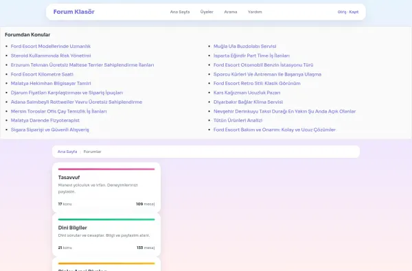 forumklasor.com.tr masaüstü ekran görüntüsü