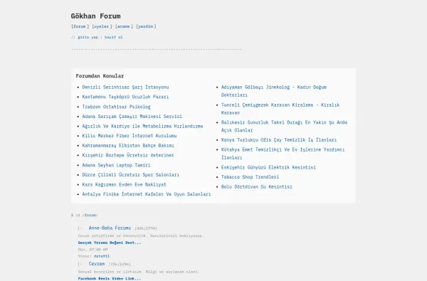 gokhanforum.com.tr ekran görüntüsü
