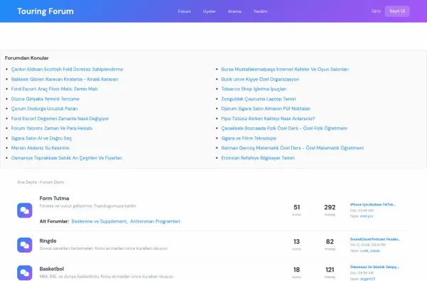 touringforum.com.tr ekran görüntüsü