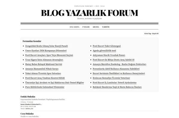 blogyazarlikforum.com.tr masaüstü ekran görüntüsü