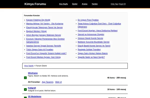 kimyaforumu.com.tr ekran görüntüsü