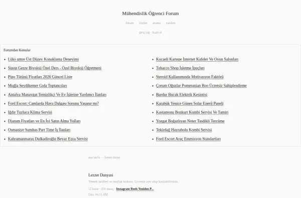 muhendislikogrenciforum.com.tr ekran görüntüsü