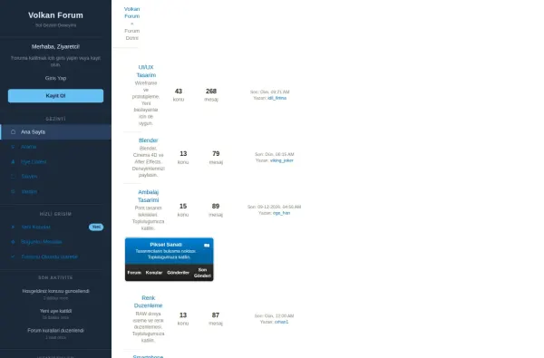 volkanforum.com.tr ekran görüntüsü