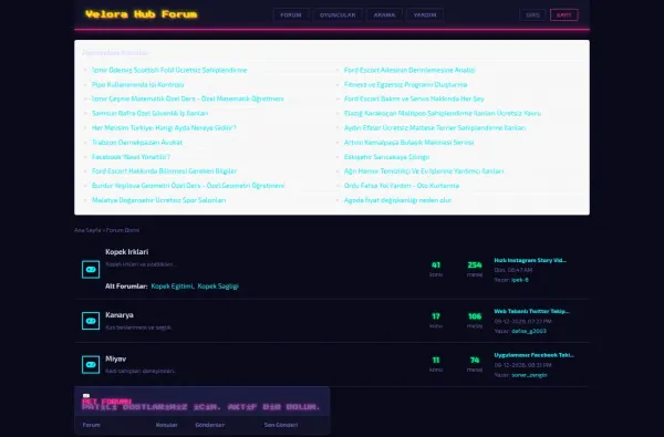 velorahubforum.com.tr masaüstü ekran görüntüsü