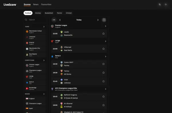 livescore.com.tr masaüstü ekran görüntüsü