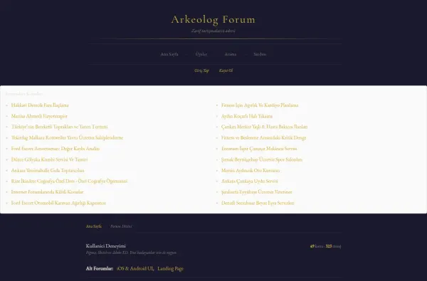 arkeologforum.com.tr ekran görüntüsü